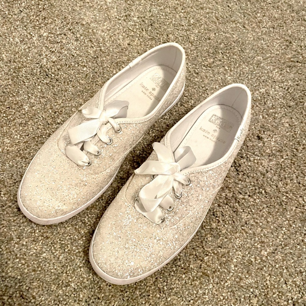 White Glitter Keds x Kate Spade Sneakers Size 7
